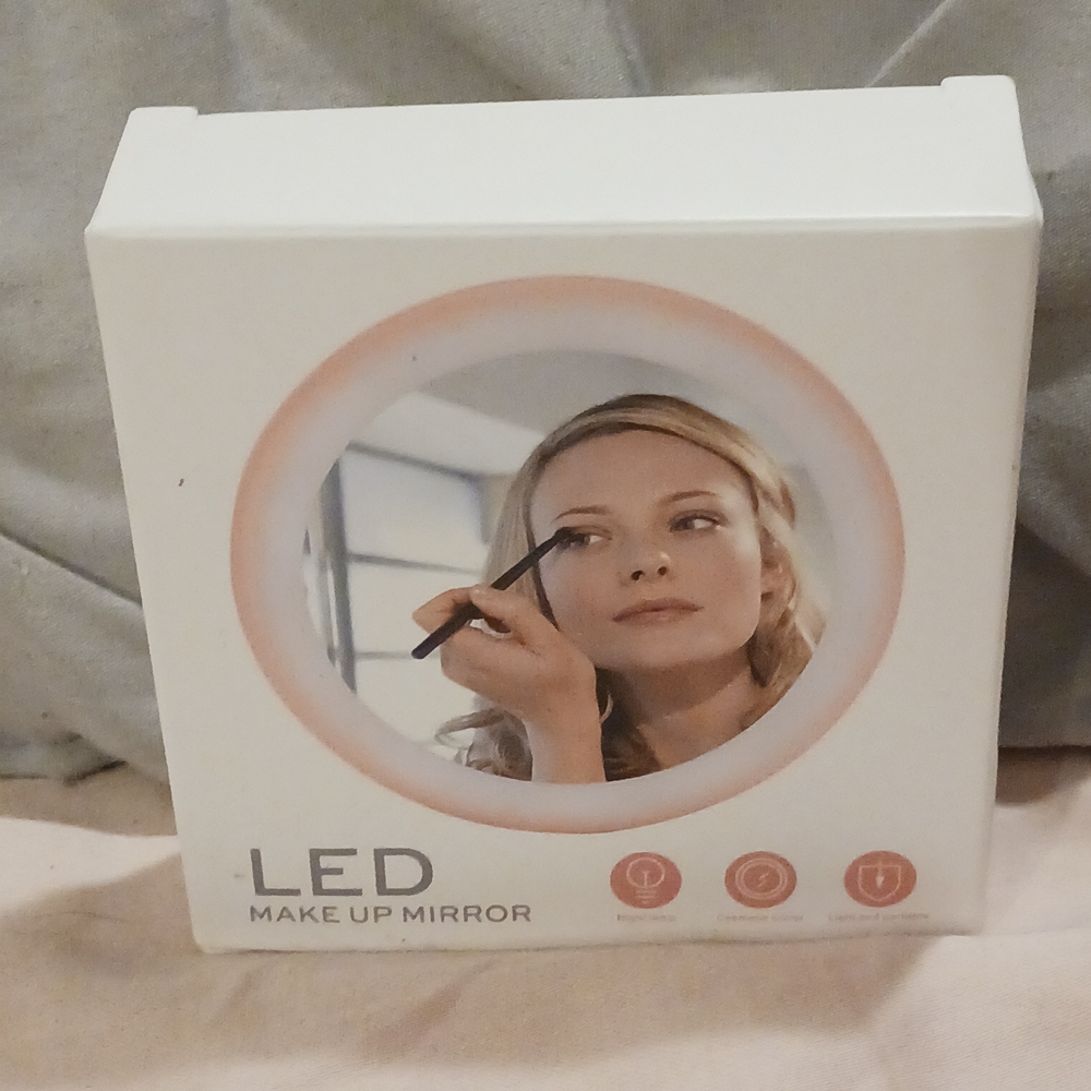 LED Makeup Mirror with Pink Light